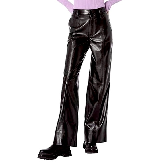 7 For All Mankind Pants - NWT 7 FOR ALL MANKIND Faux Black Patent Leather Easy Trouser - Large